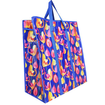 sacchetto di shopping in tessuto in ppp con doppia zip