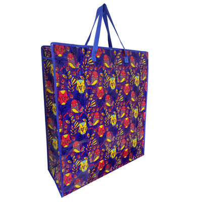 Borsa da spesa in tessuto PP laminata lucida e luminosa Borse per alimentari riutilizzabili personalizzate