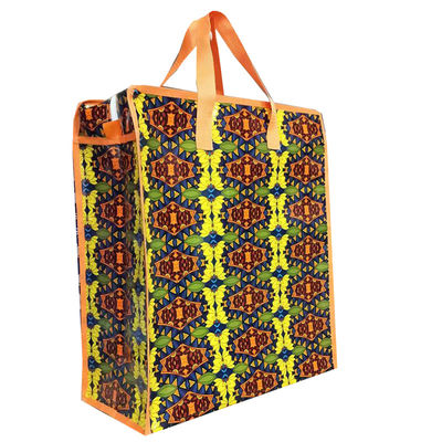 Borsa da spesa in tessuto PP laminata lucida e luminosa Borse per alimentari riutilizzabili personalizzate