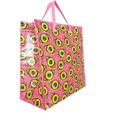 Borsa da spesa in tessuto PP laminata lucida e luminosa Borse per alimentari riutilizzabili personalizzate