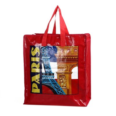Borsa per la spesa personalizzata con logo impermeabile con cerniera laminata