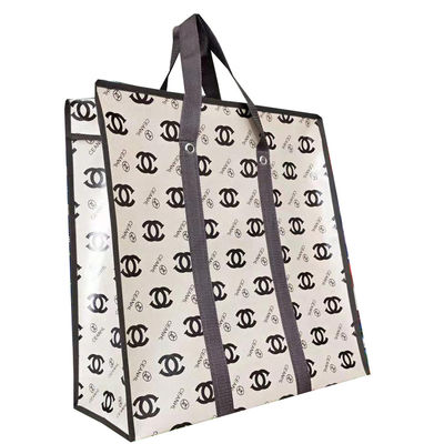 Canvas Shopping Tote Bag con chiusura a zip e design personalizzabile