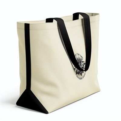 Logo personalizzato stampato con cerniera di tela con rivestimento in PP per acquisti personalizzati